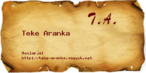 Teke Aranka névjegykártya